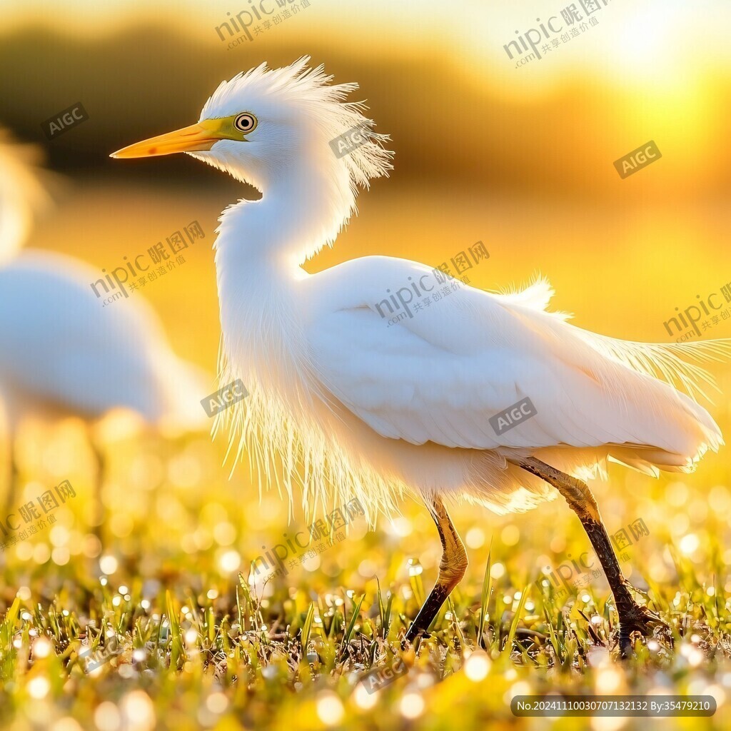 阳光下的白鹭