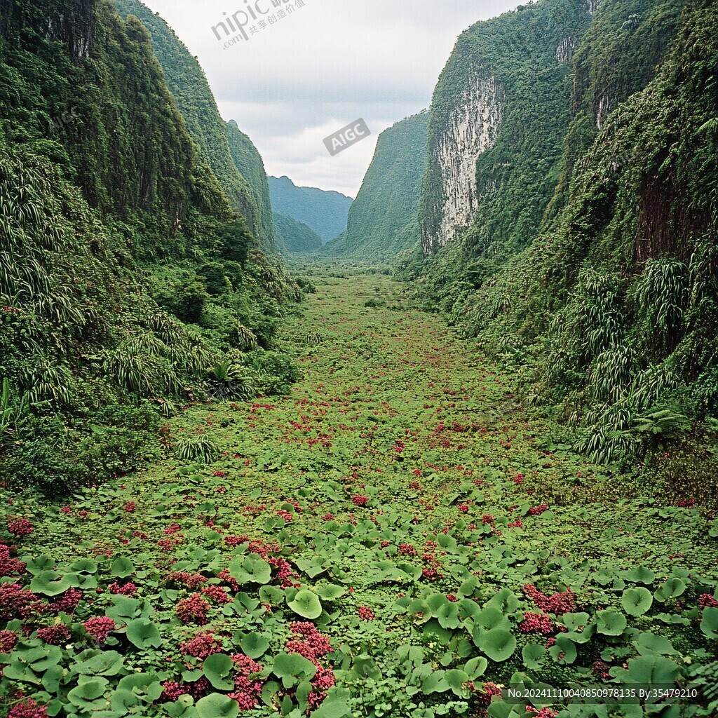 红花绿叶地毯