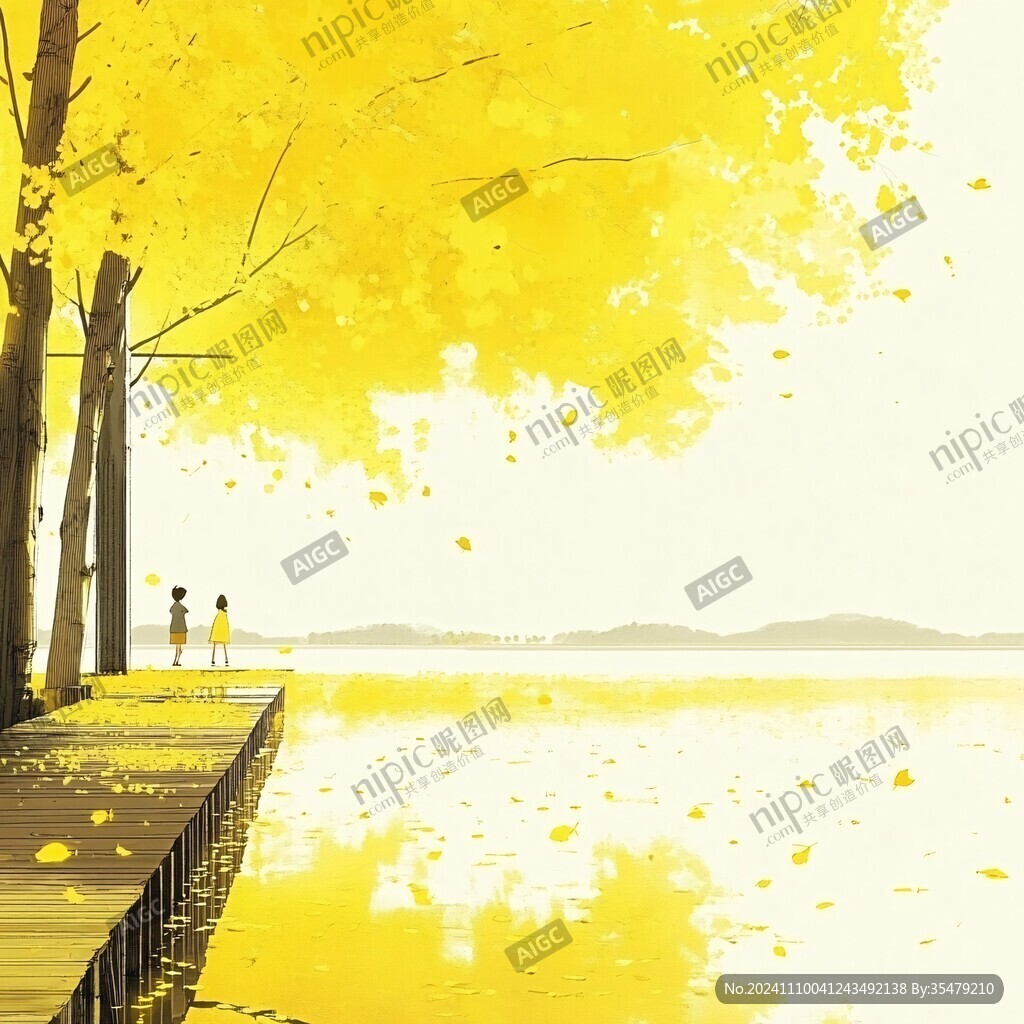手绘原创插画秋天
