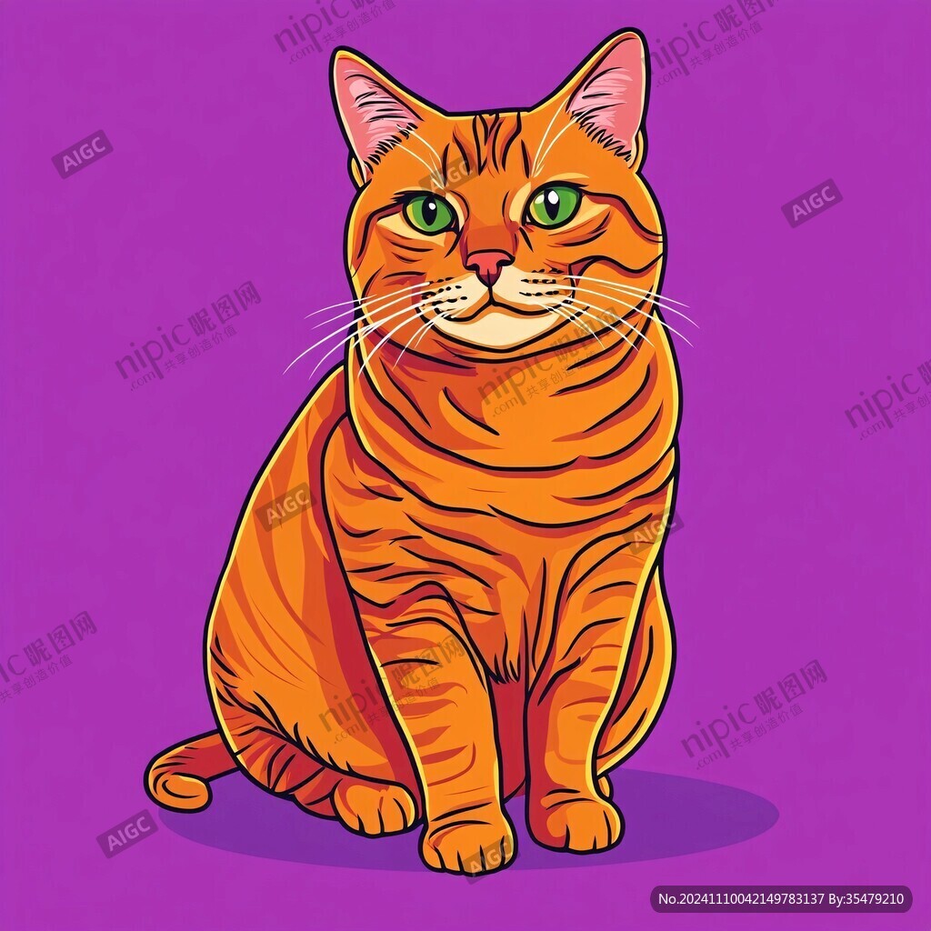 卡通橘猫插画