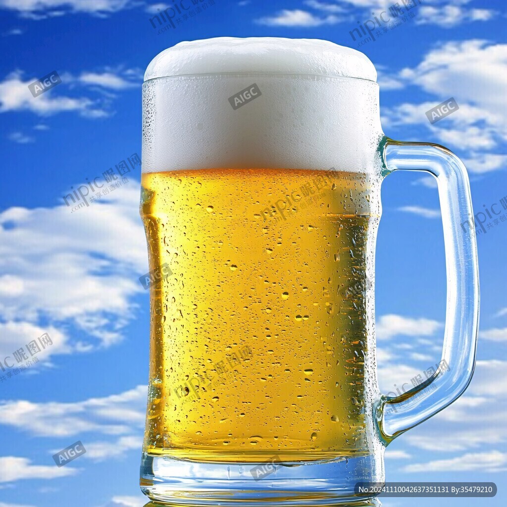 喝啤酒图片素材