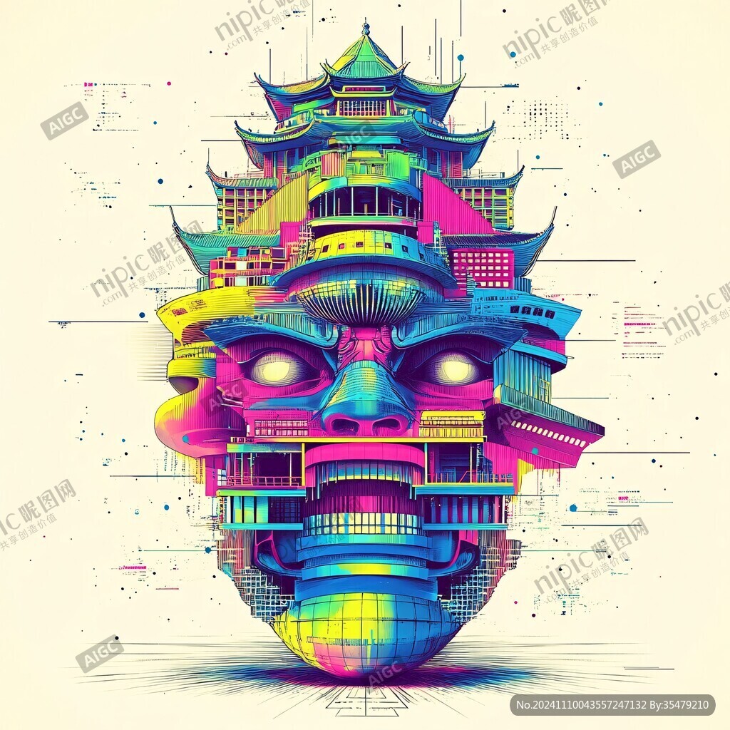 广西建筑插画