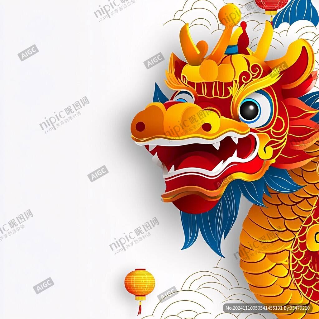 吊旗龙年插画