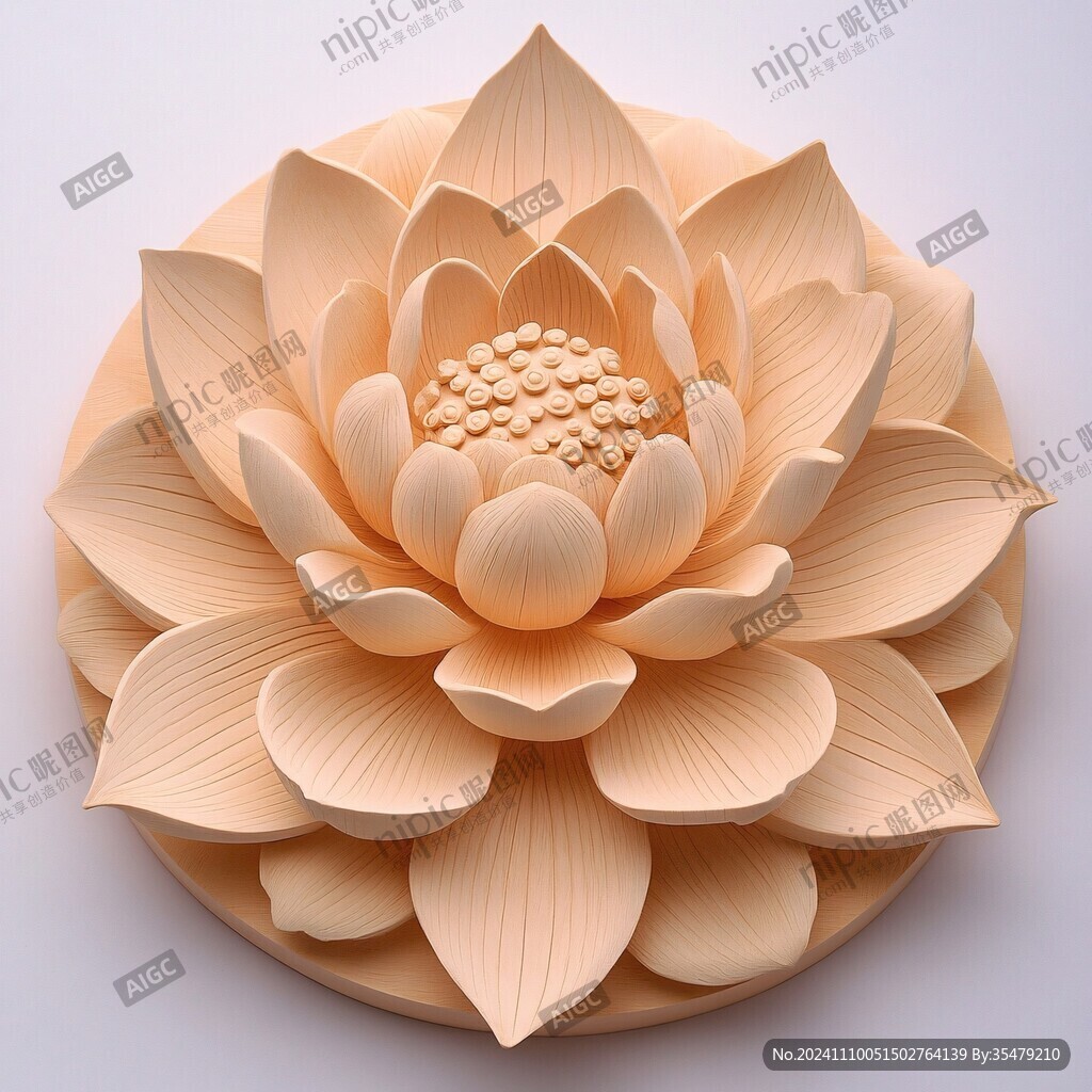 立体浮雕荷花