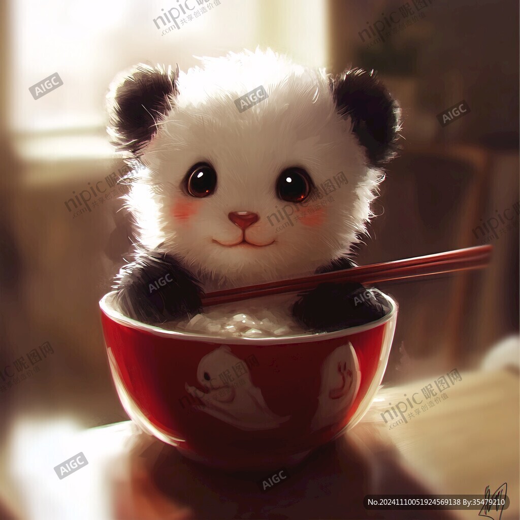 吃面条的熊猫