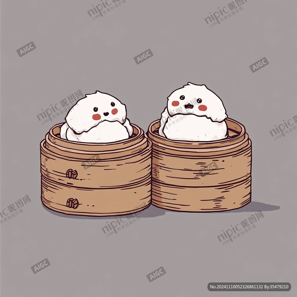 小笼包插画