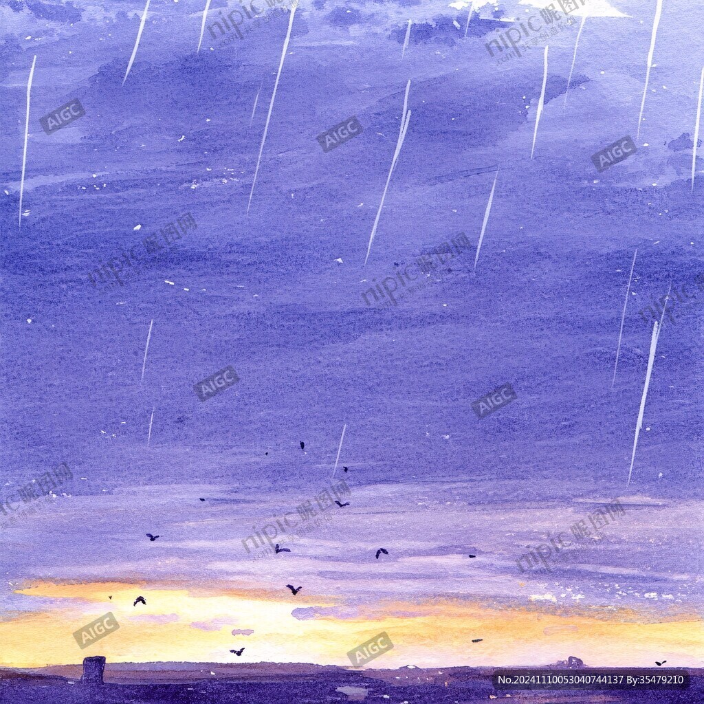 雨天插画