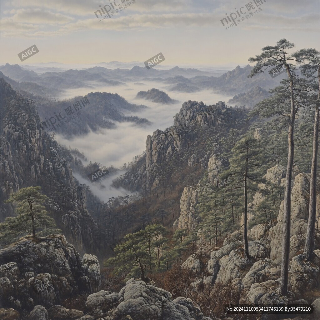 九华山油画