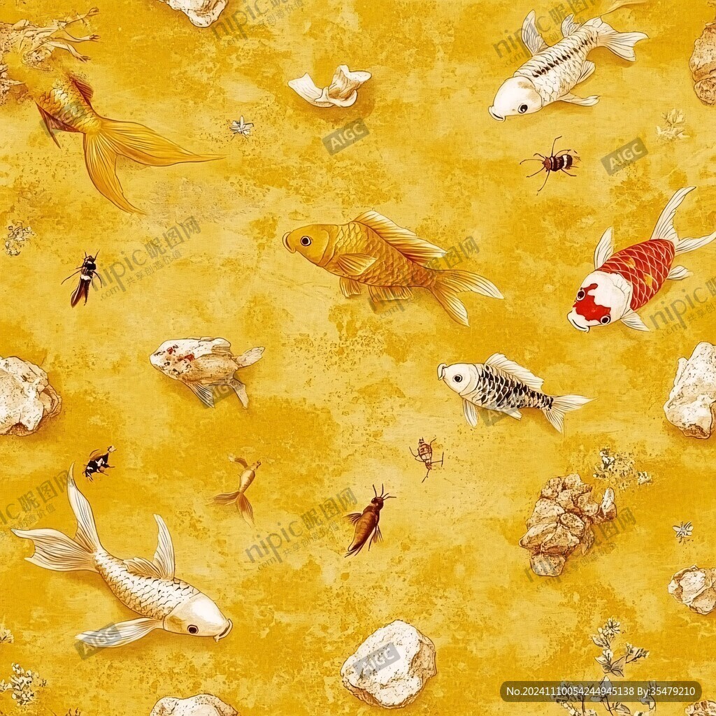 锦鲤墙纸壁画
