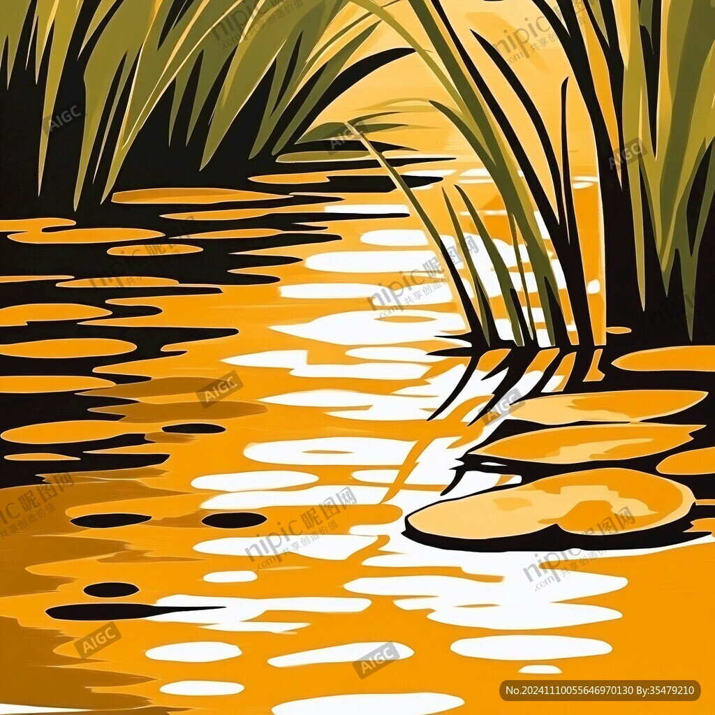 沉水植物插画