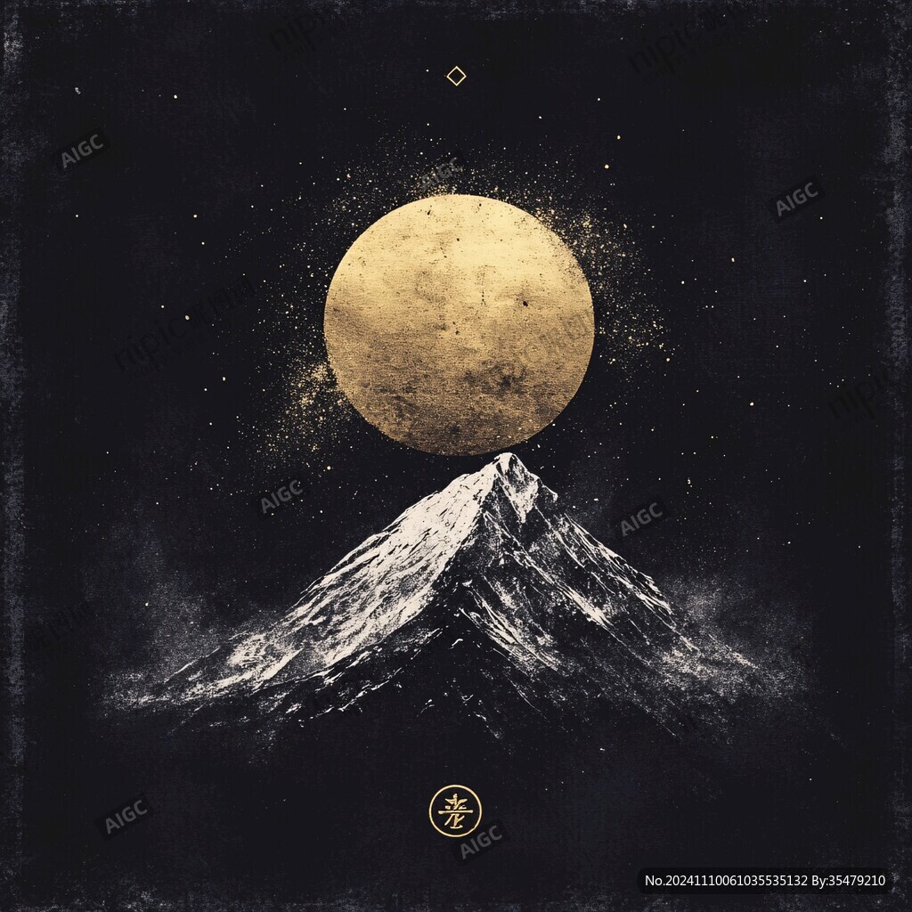 满月照插画