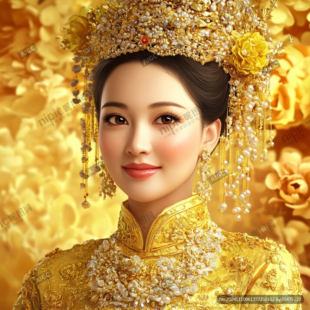 手绘新娘中式新娘