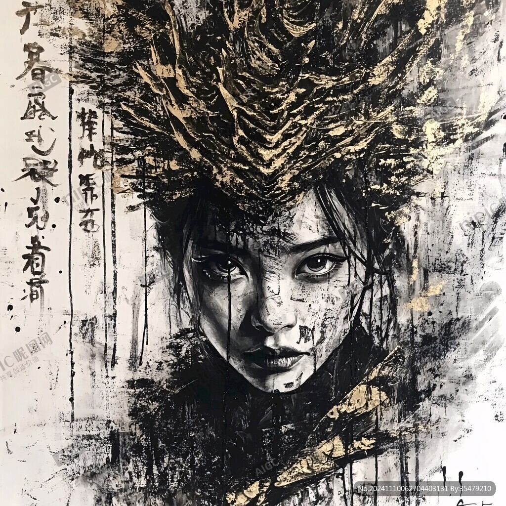 灵气灵动大气笔触肌理