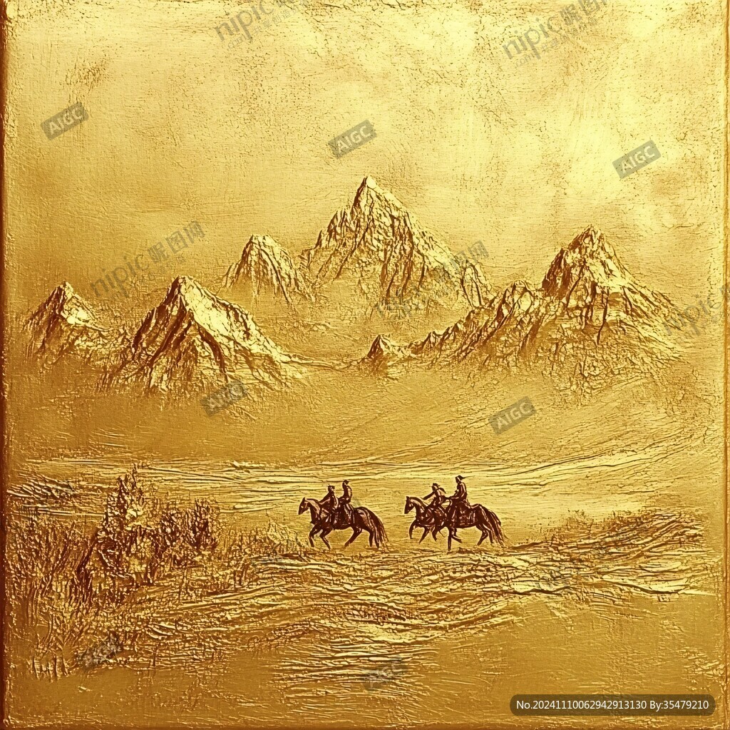 金箔风景画