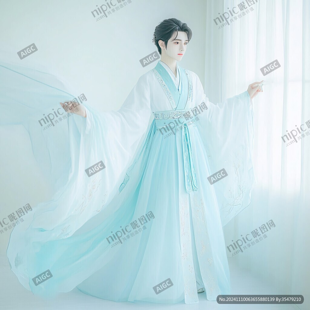 淡雅蓝色汉服