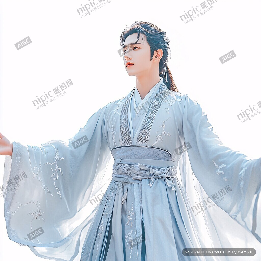 蓝色古装衣服