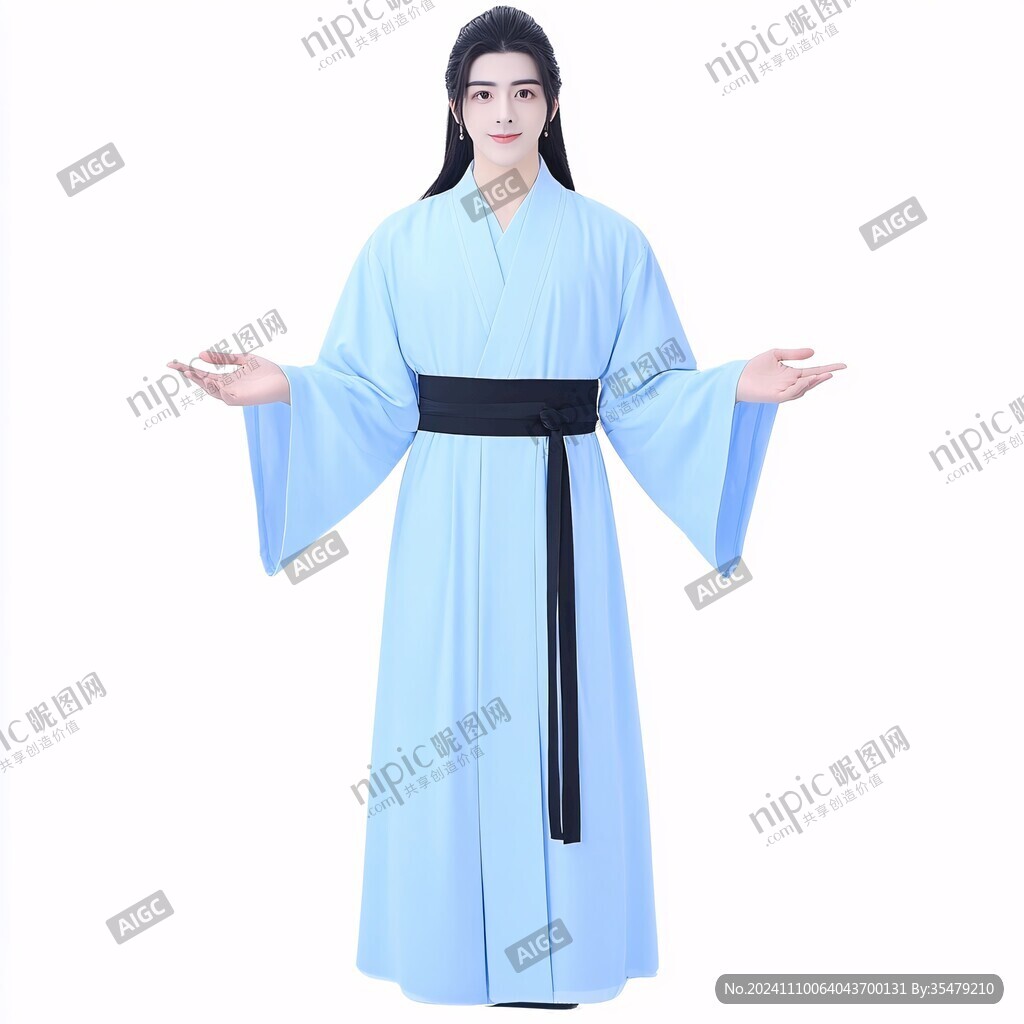 蓝色古装衣服