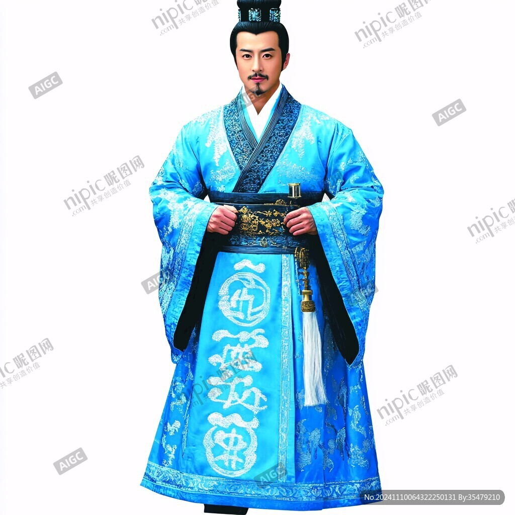 蓝色古装衣服