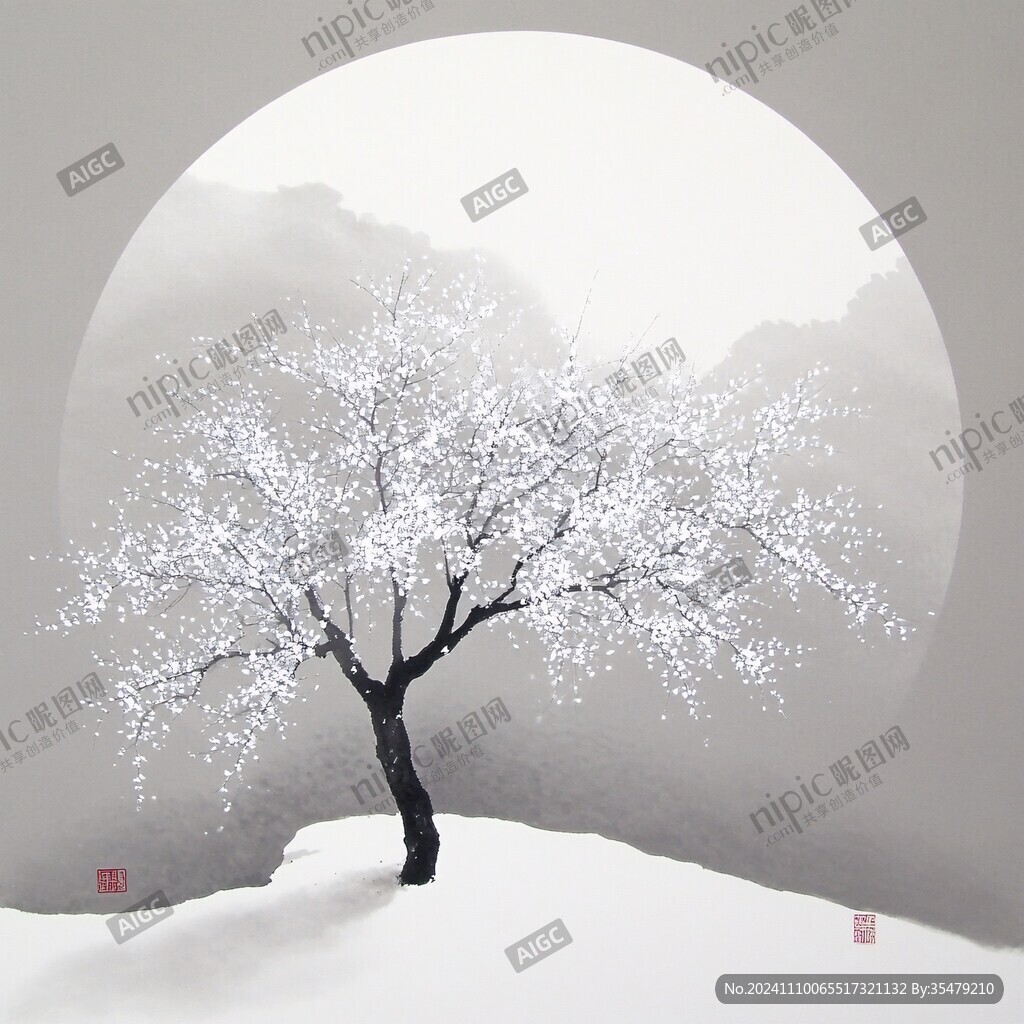 禅意梅花图