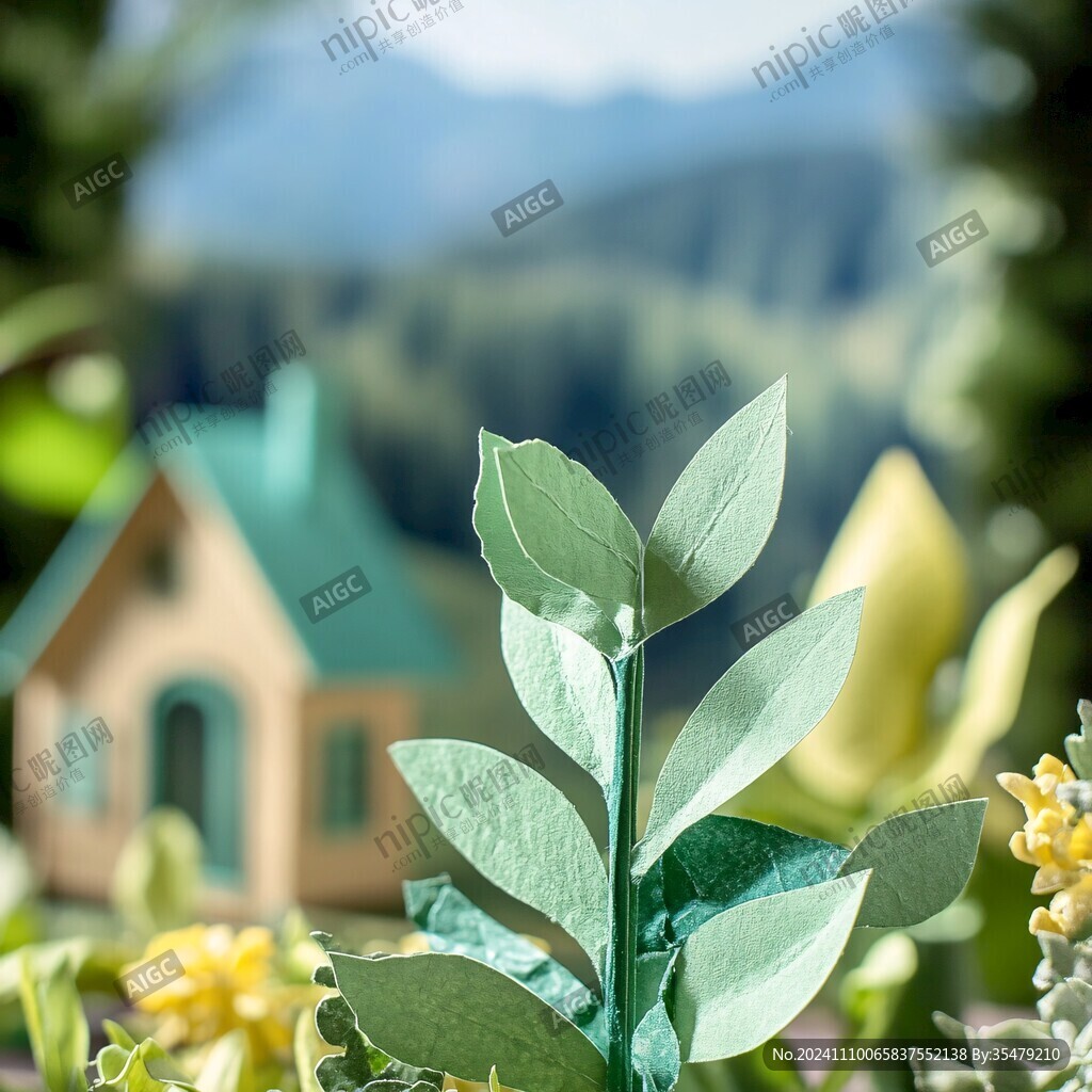 绿色房子春暖花开