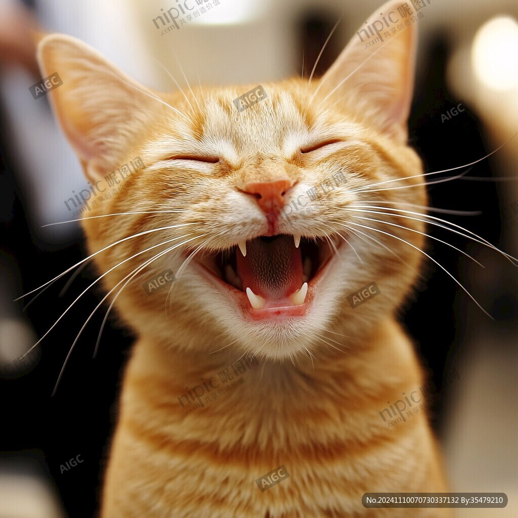 张大嘴的猫