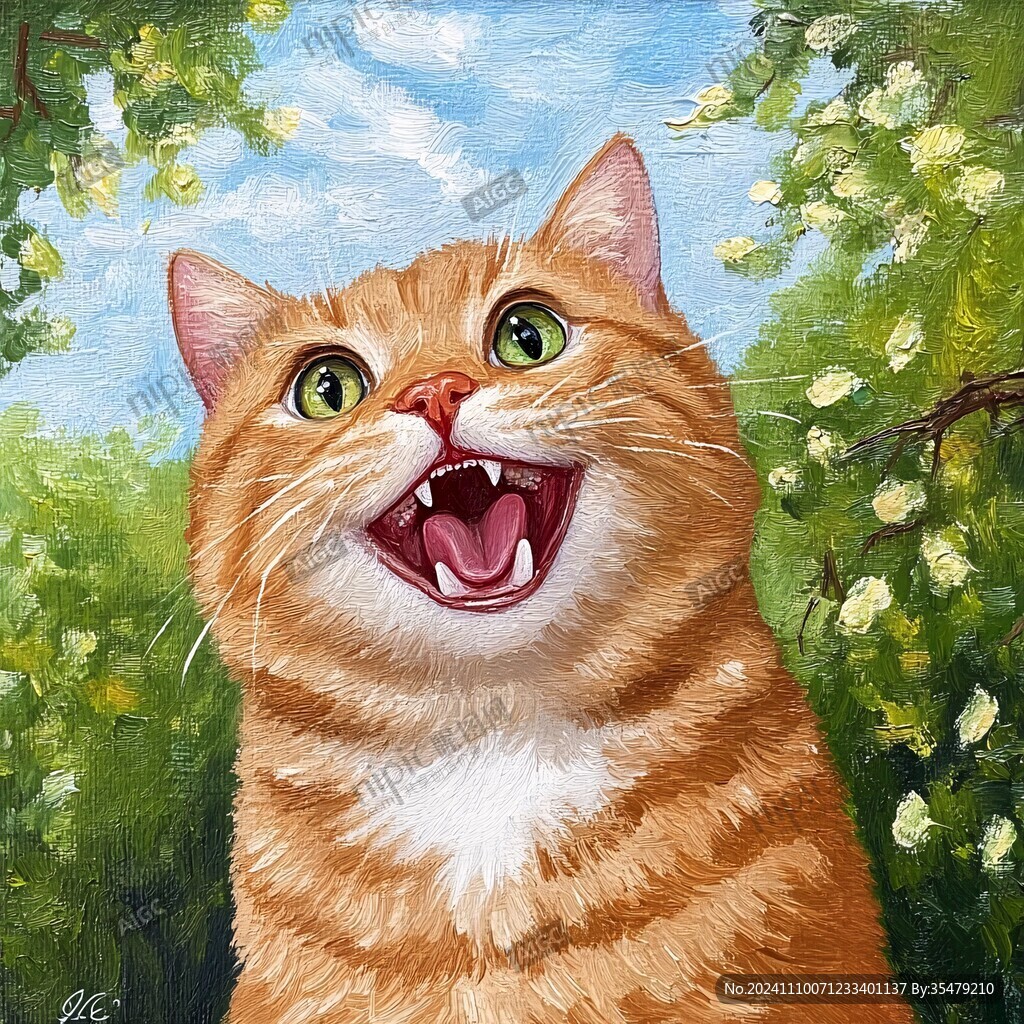 张大嘴的猫