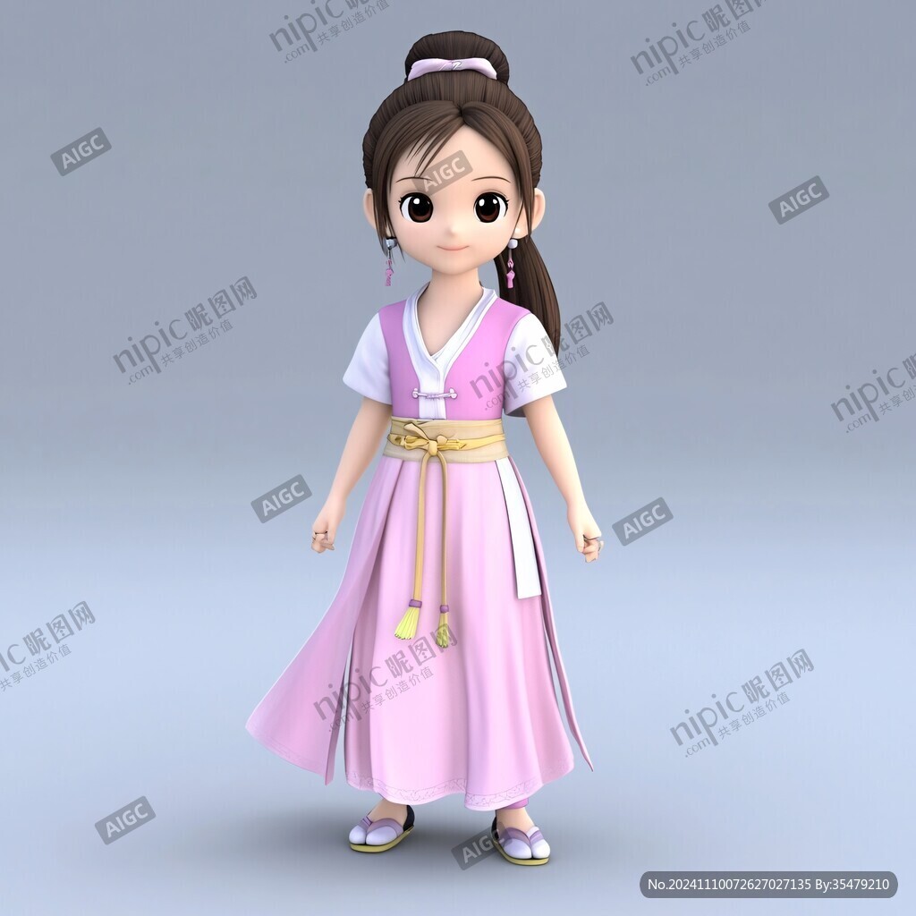 q版朝鲜族女孩