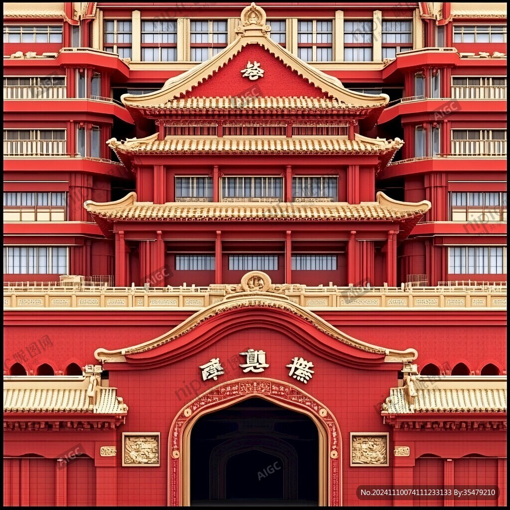 皇宫楼阁插画