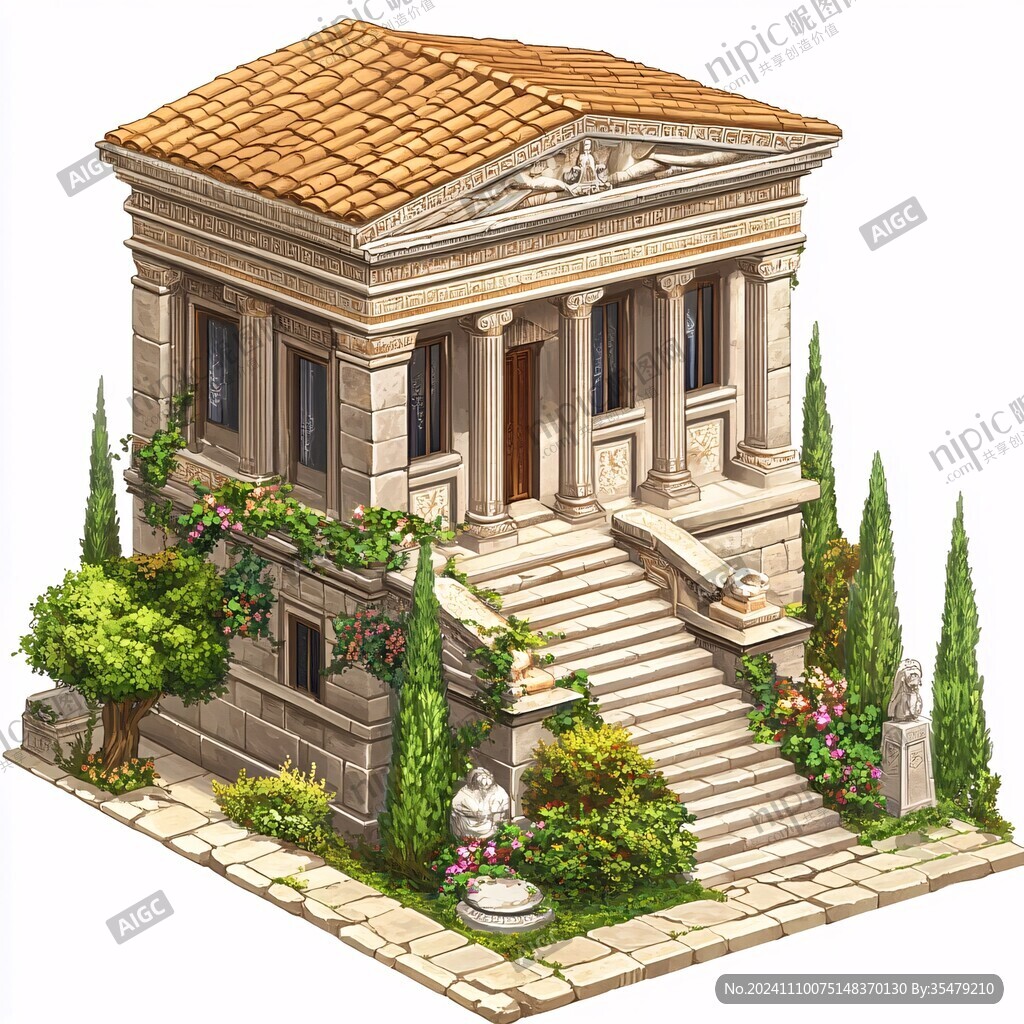 雅典建筑插画