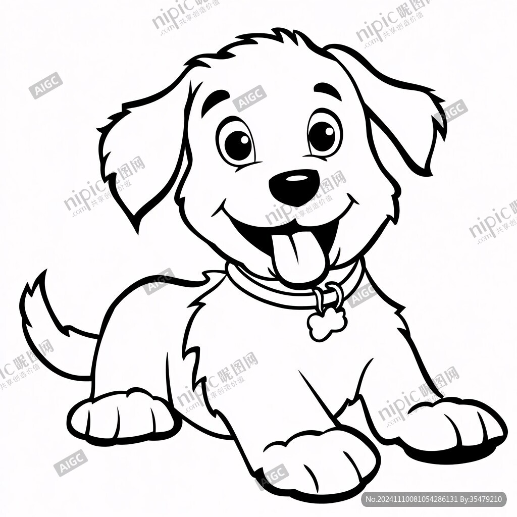 宠物狗简笔画