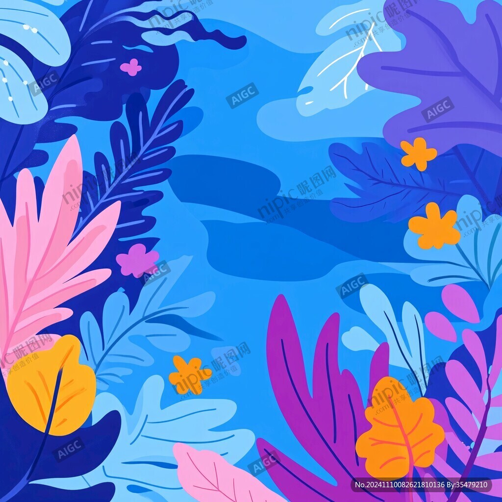 植物背景扁平插画