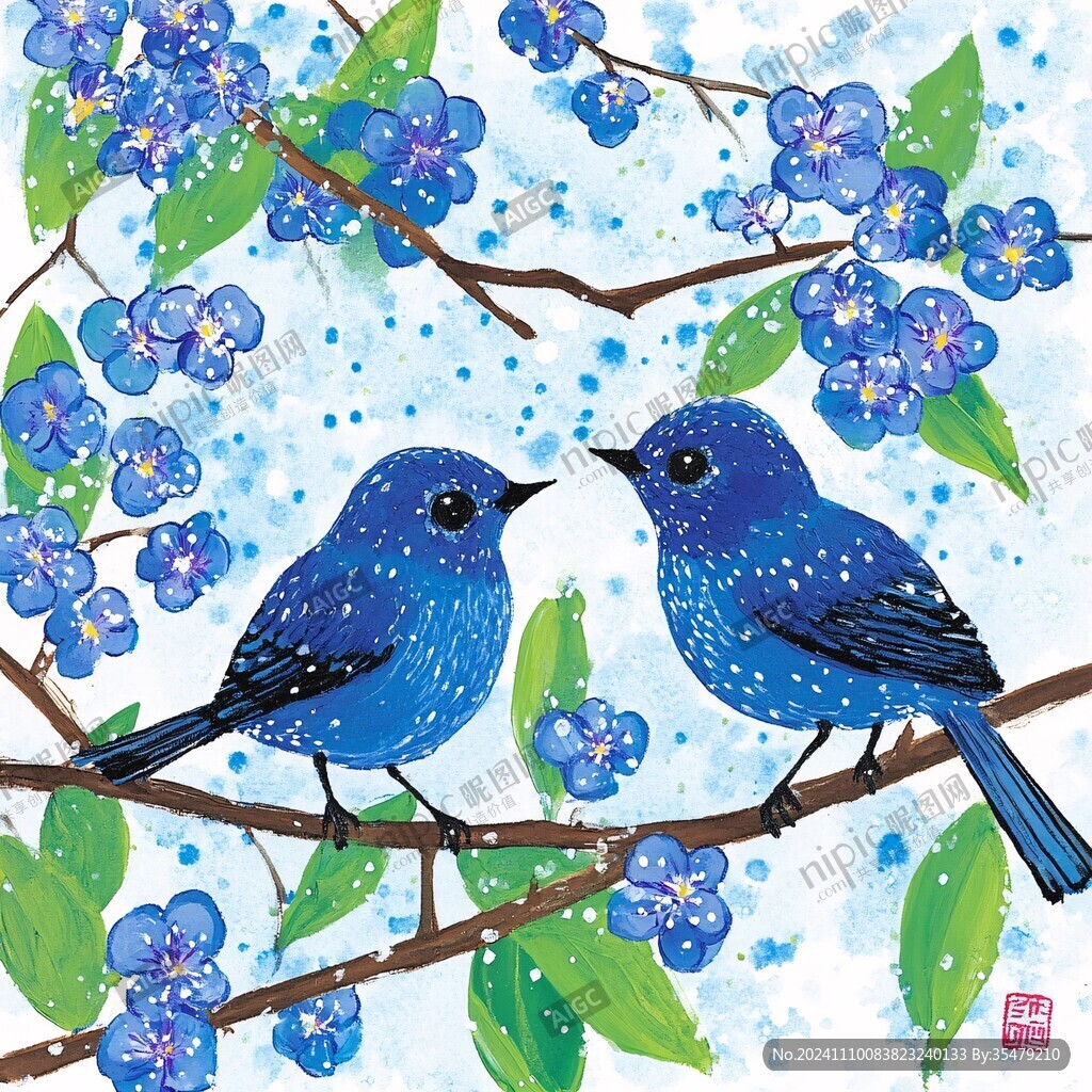 蓝莓本本插画