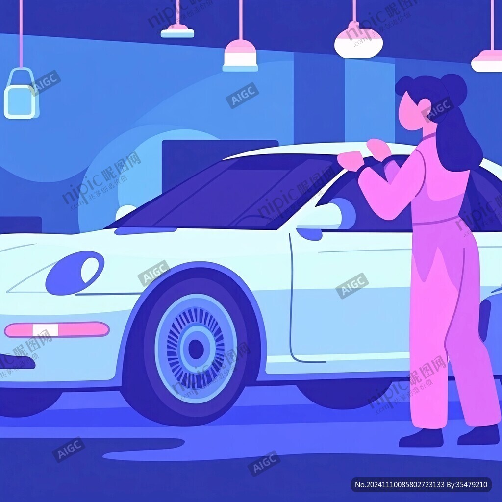 汽车包装插画