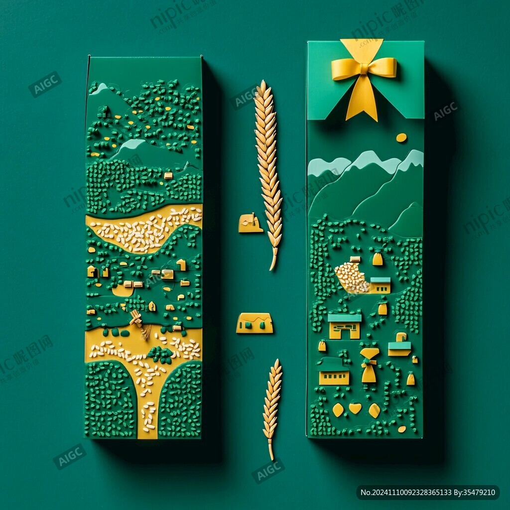 大米礼盒插画
