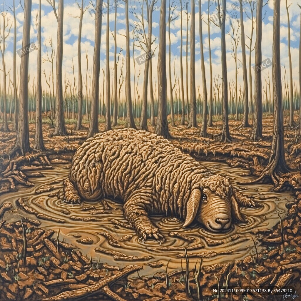外形生物入侵立体壁画