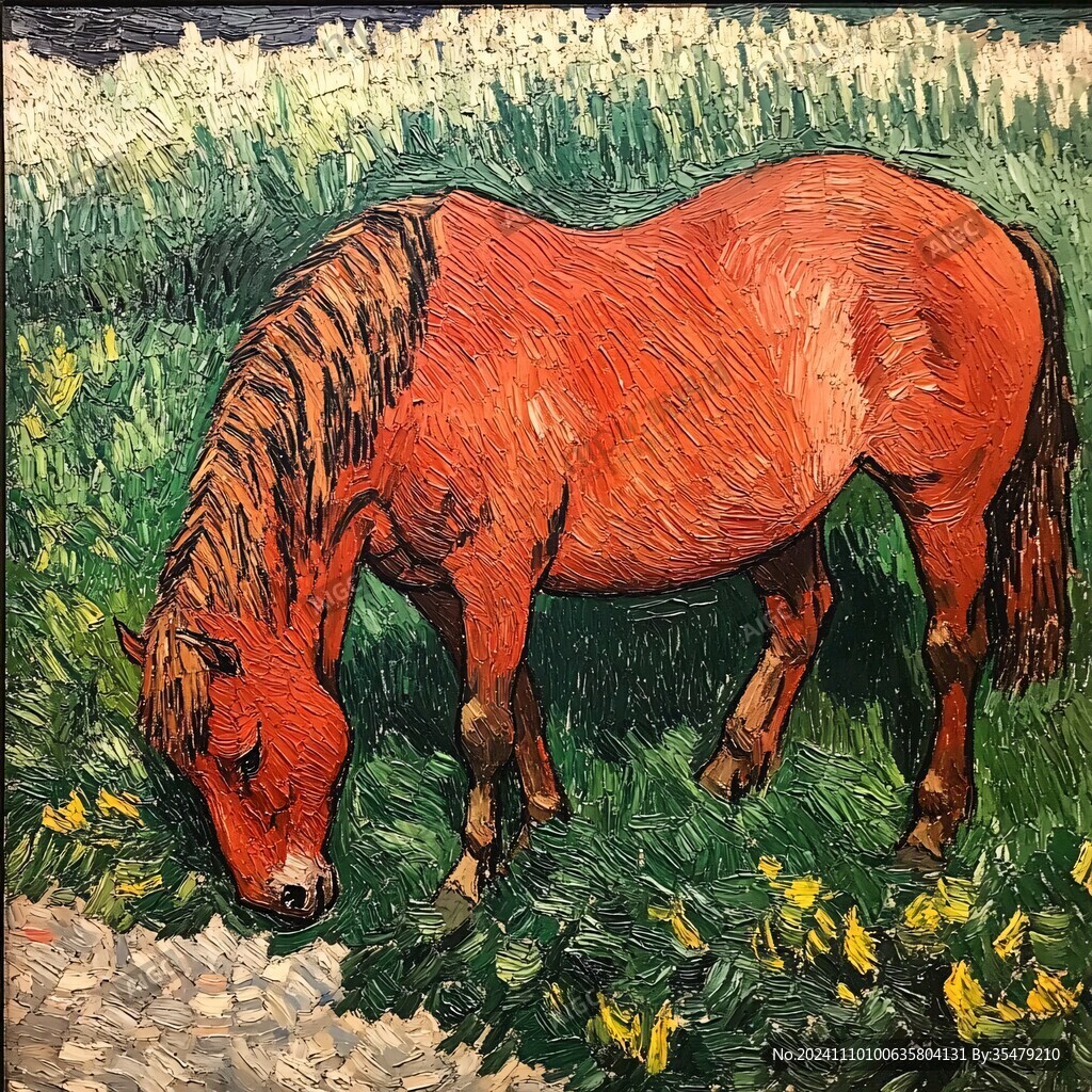 吃草的马装饰画