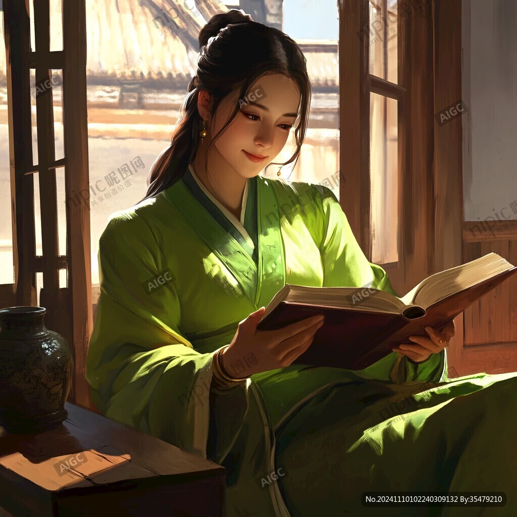 读书的古装美女