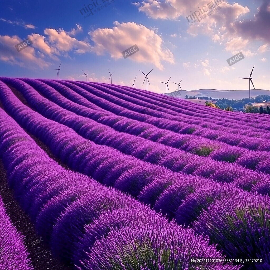 薰衣草风景画