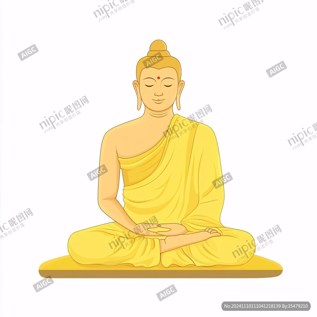 双手盘坐的标识