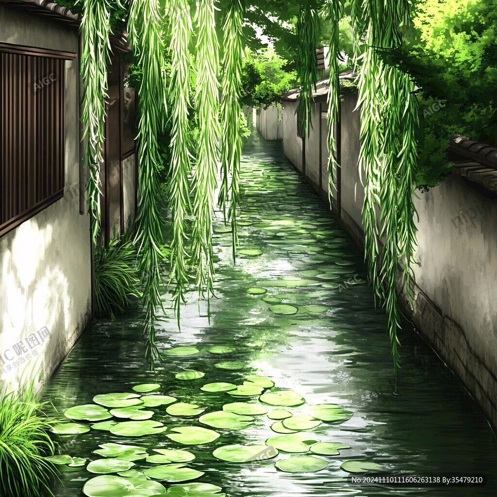 水渠插画