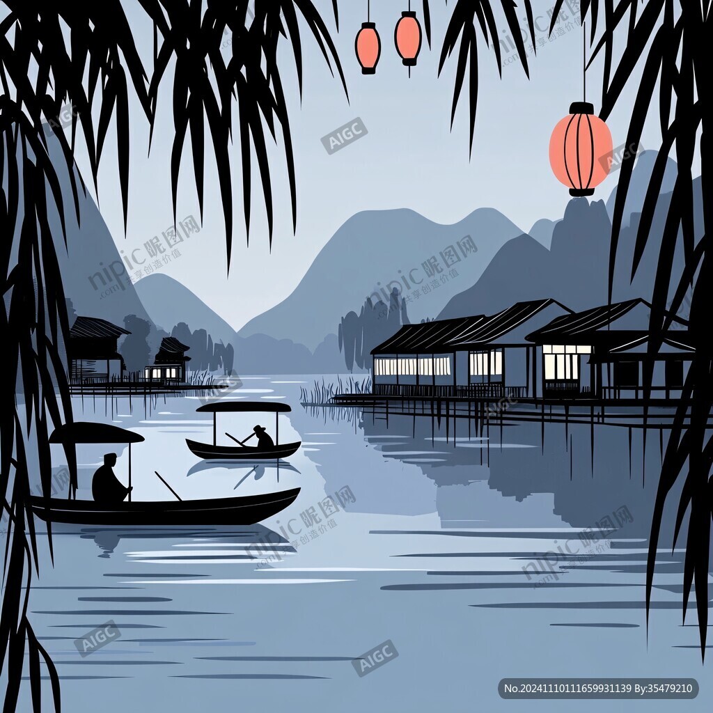 江南风光插画