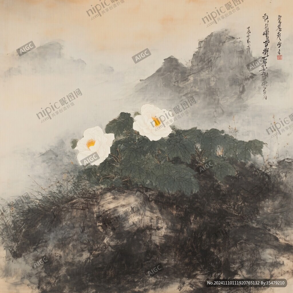 泼彩山水画