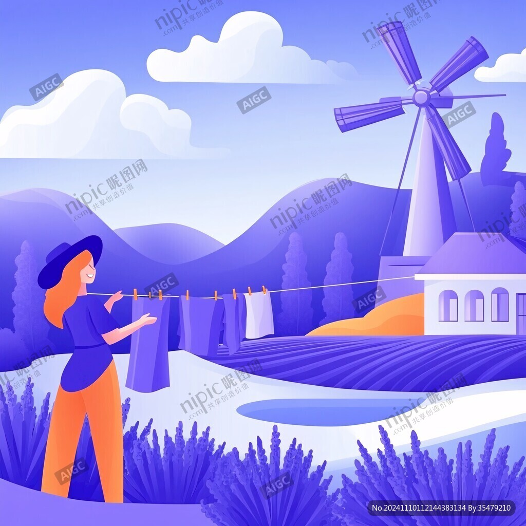 人物户外游玩插画