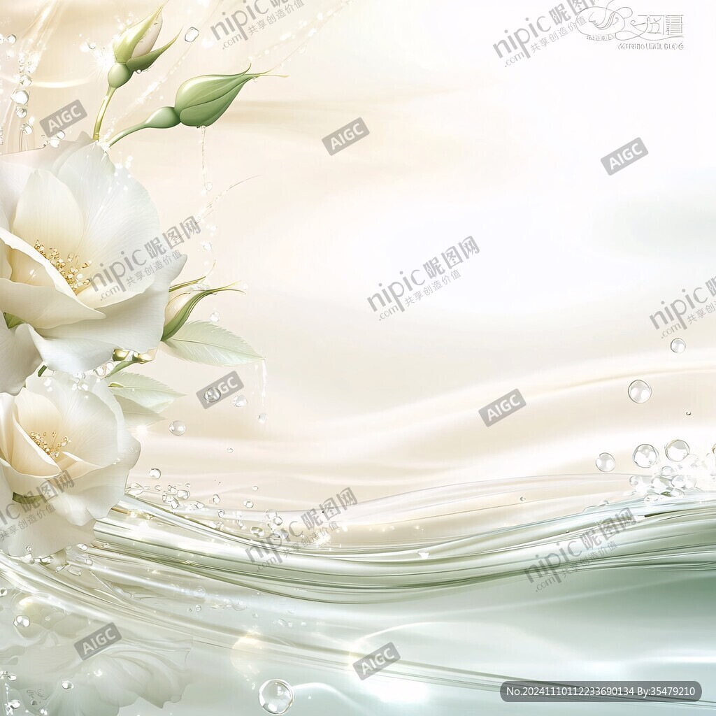 梦幻玫瑰水纹图片素材