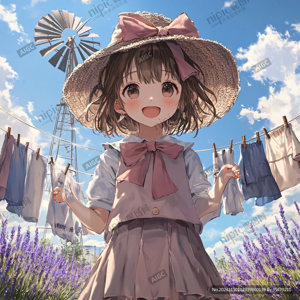 二次元甜美女孩插画