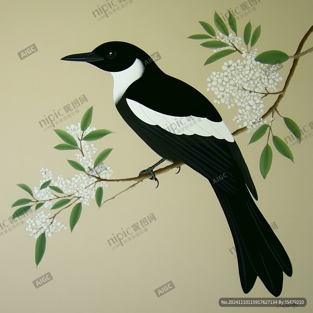 喜鹊挂画
