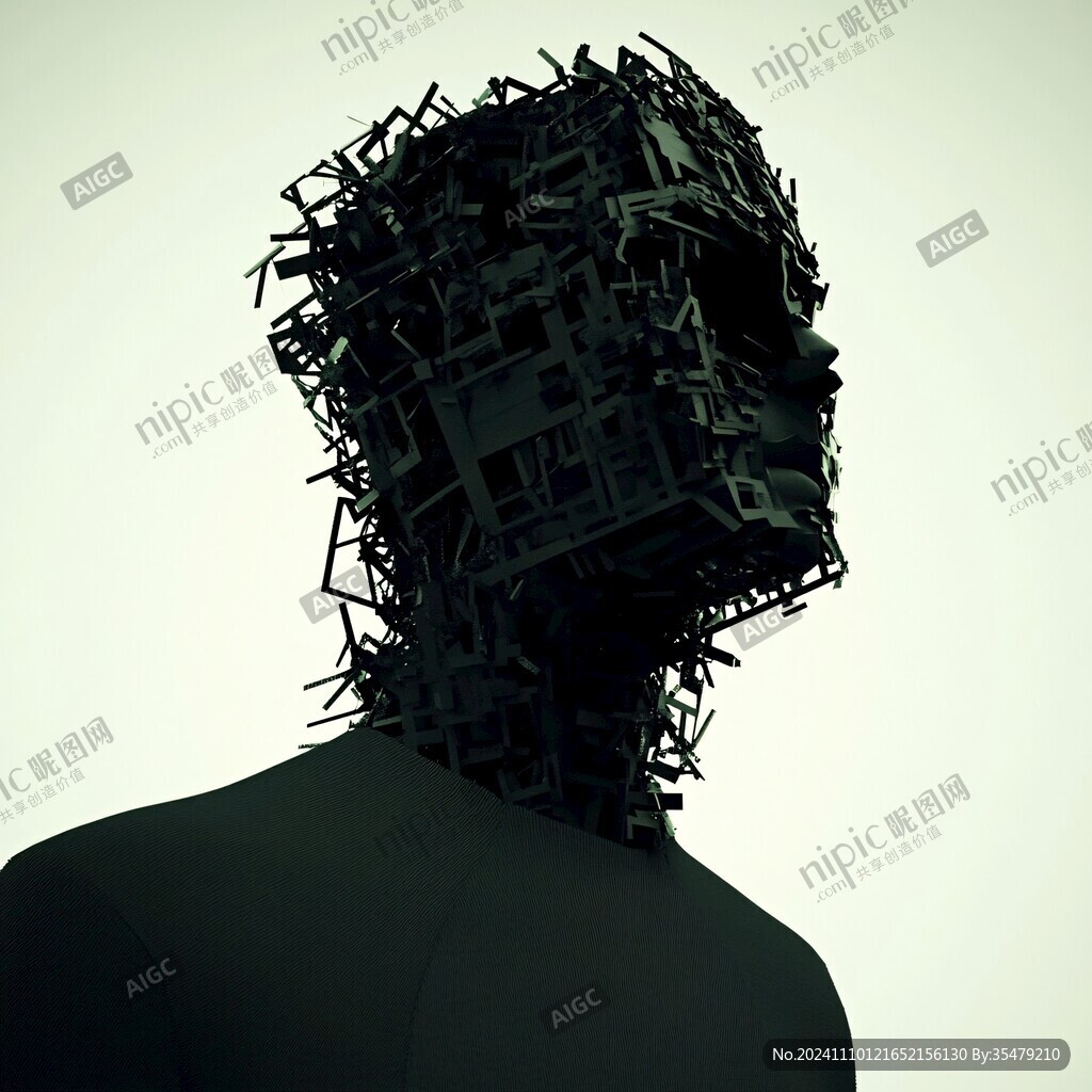 扭曲人像插画