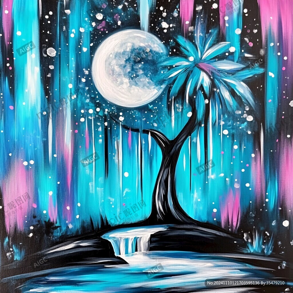 梦幻夜晚立体画