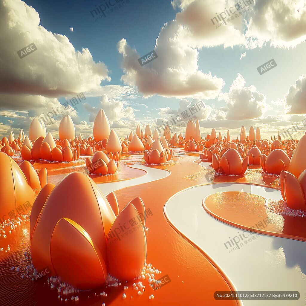 3d风景膨胀图案