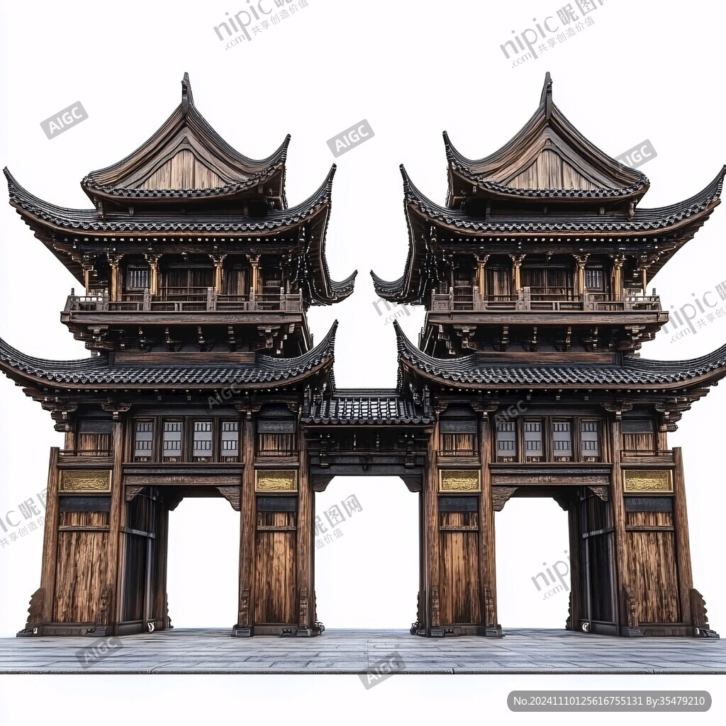 土家族风头门楼抠图